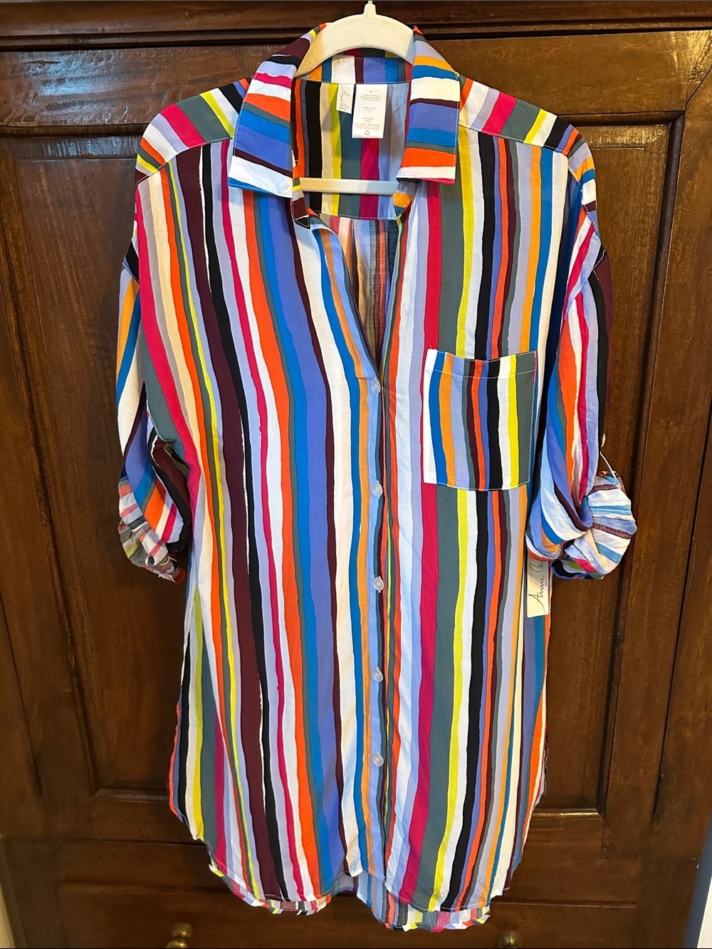 Anne Cole Stripe Coverup & Bikini top - Picture 8 of 12
